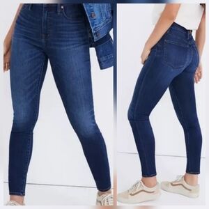Madewell Curvy High Rise Skinny Medium Blue Wash Whiskering Stretch
